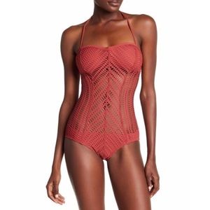 Robin Piccone Sophia Crochet One-Piece Swimsuit